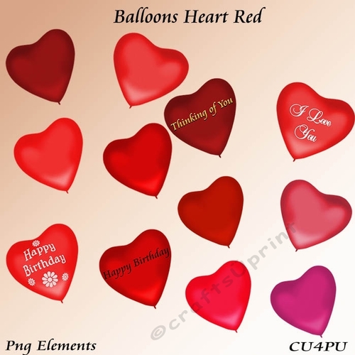 Balloons Heart Red