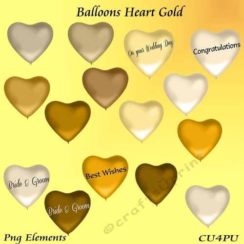 Balloons Heart Gold