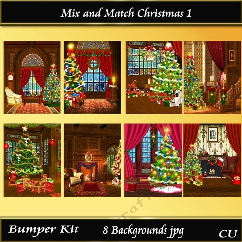 Mix and Match Christmas 1 Bumper Kit Backgrounds