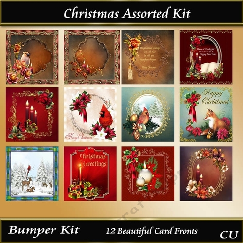 Christmas Assorted Kit Card Fronts/Toppers
