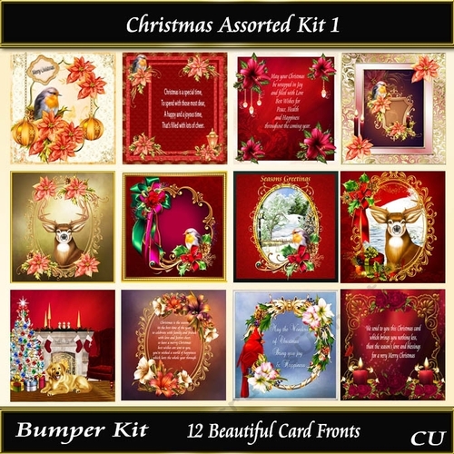 Christmas Assorted Kit 1 Card Fronts/Toppers