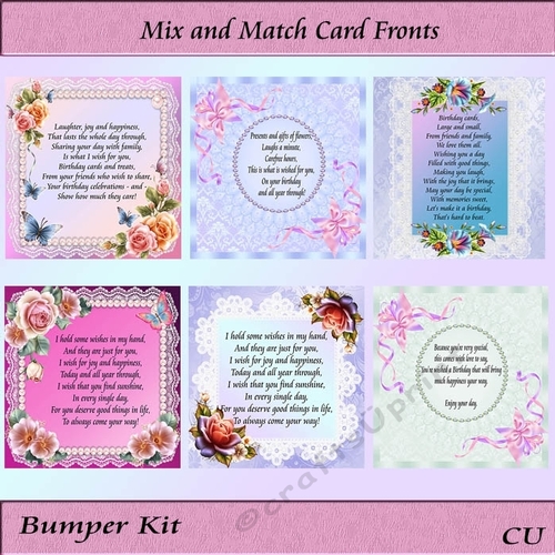 Mix and Match Card Fronts Bumper Kit Birthday