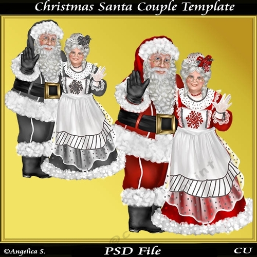 Christmas Santa Couple Template