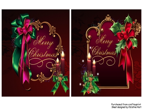Merry Christmas 2 Card Fronts/Toppers