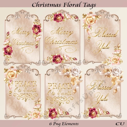 Christmas Floral Tags