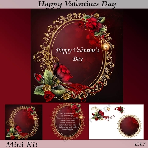 Happy Valentines Day Mini Kit with Decoupage