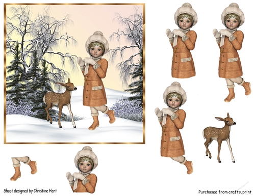 Sweet Little Winter Card Front & Decoupage