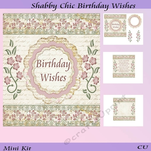 Shabby Chic Birthday Wishes Mini Kit