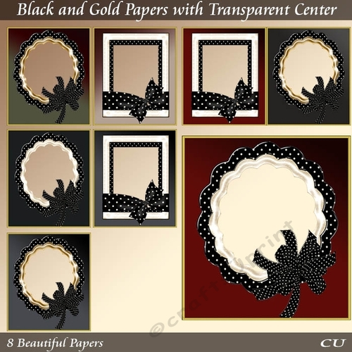 Black and Gold Papers with a Transparent Center