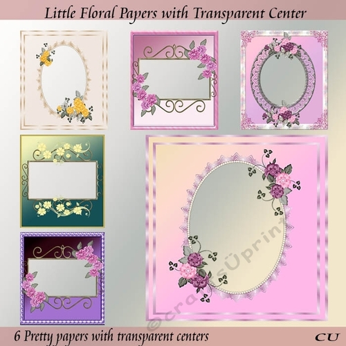 Little Floral papers with transparent Centers