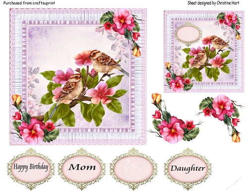 Floral Birds Birthday