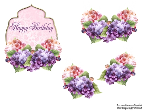 Shaped Topper With Decoupage Birthday