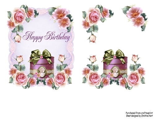 Pink Rose Topper With Decoupage