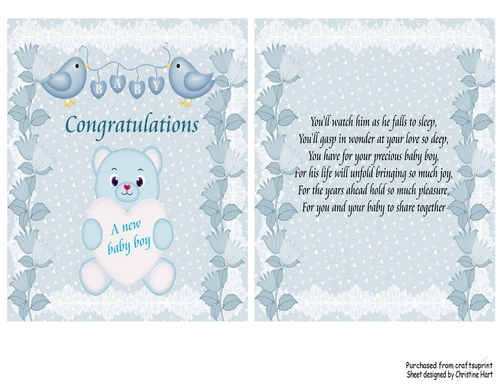 Baby Boy Congratulations Topper and Verse