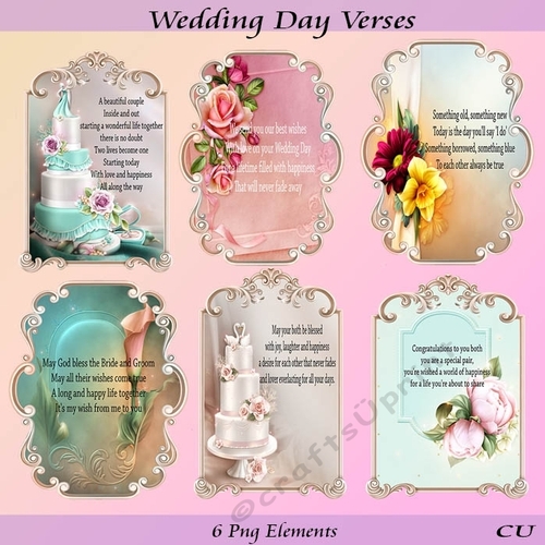 Wedding Day Inserts/Toppers
