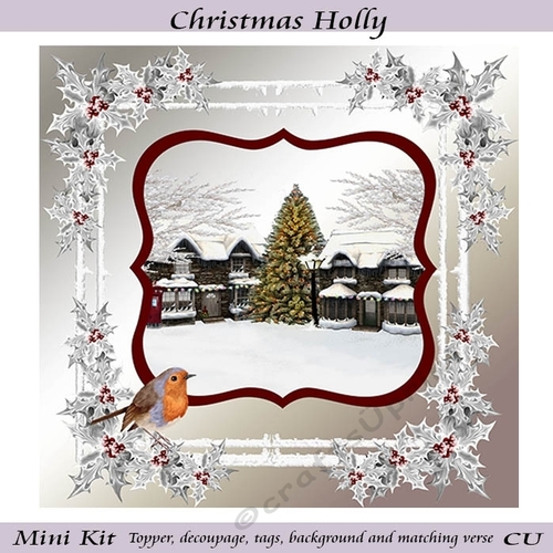 Christmas Holly Scene Mini Kit