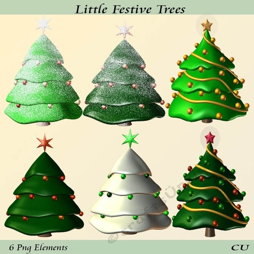 Little Festive Trees Png