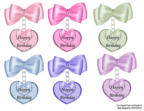 Print and Cut Birthday Tags Hearts