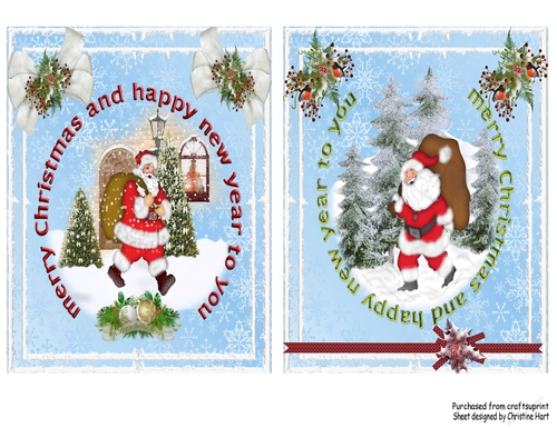 Christmas Santa and Sack Quick Cards