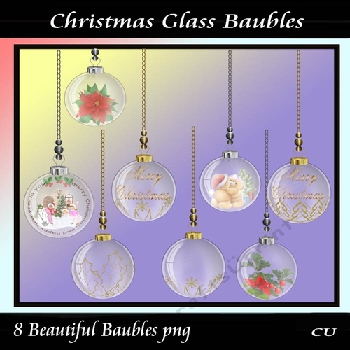 Christmas Glass Baubles png