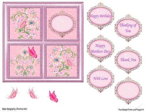 Little Butterfly Floral Quick Card