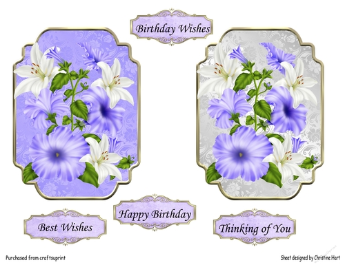 Lily Floral Toppers Birthday
