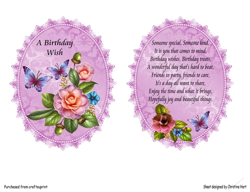 A Birthday Wish Toppers with verse