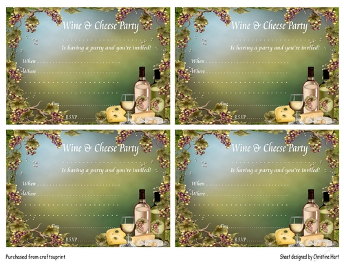Wine and Cheese Invitation Card