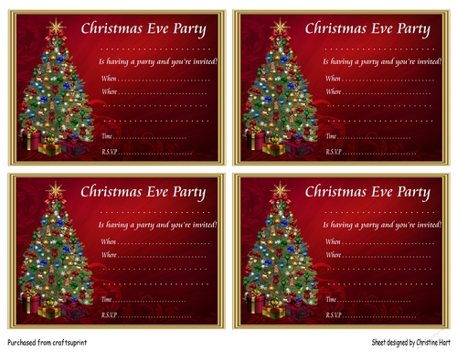 Christmas Eve Party Invitation Card