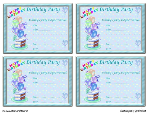 Little Boy Party Invitations Card