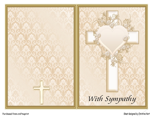 Golden Cross Sympathy Cut and Fold Card