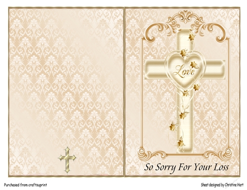 Golden Cross So Sorry For Your Loss Cut and Fold Card
