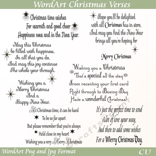 Word Art Christmas Verses