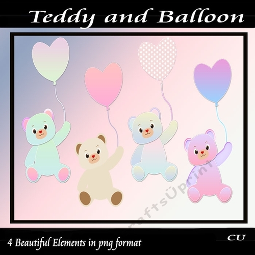 Teddy and Balloon Png