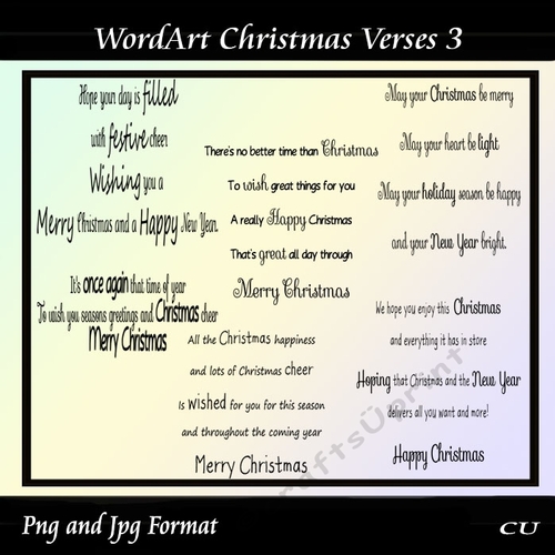 Wordart Christmas Verses 3 