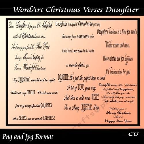 Wordart Christmas Verses Daughter