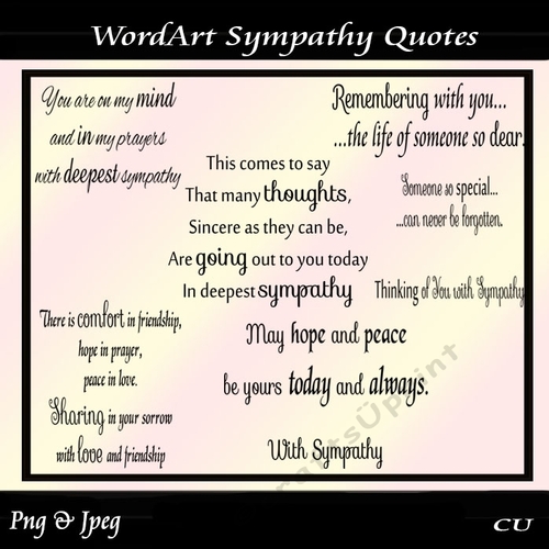 Wordart Sympathy Quotes