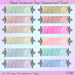 Blank Sentiment Tags Diamond and Pearls