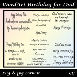 Wordart Birthday for Dad