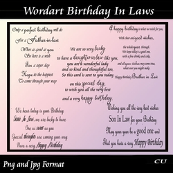 Wordart Birthday In Laws