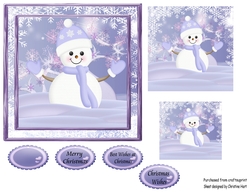 Christmas Lilac Snowman Topper