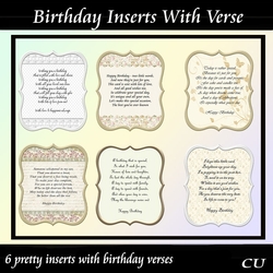 Birthday Inserts With Verses