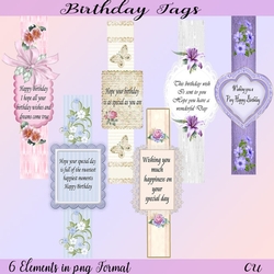 Birthday Tags with verses Png