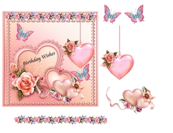 Pink Floral Love with Decoupage