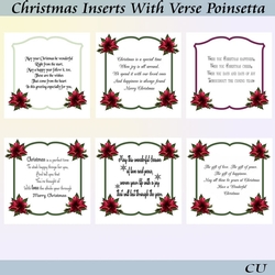 Christmas Inserts With Verse and Poinsettia