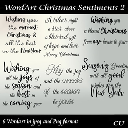 WordArt Christmas Sentiments 2