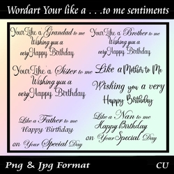 Wordart Your Like a . . . to me sentiments