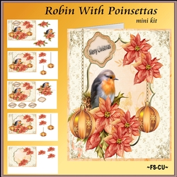 Robin With Pointsettas