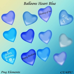 Balloons Heart Blue