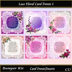 Lace Floral Card Fronts or Inserts Birthday